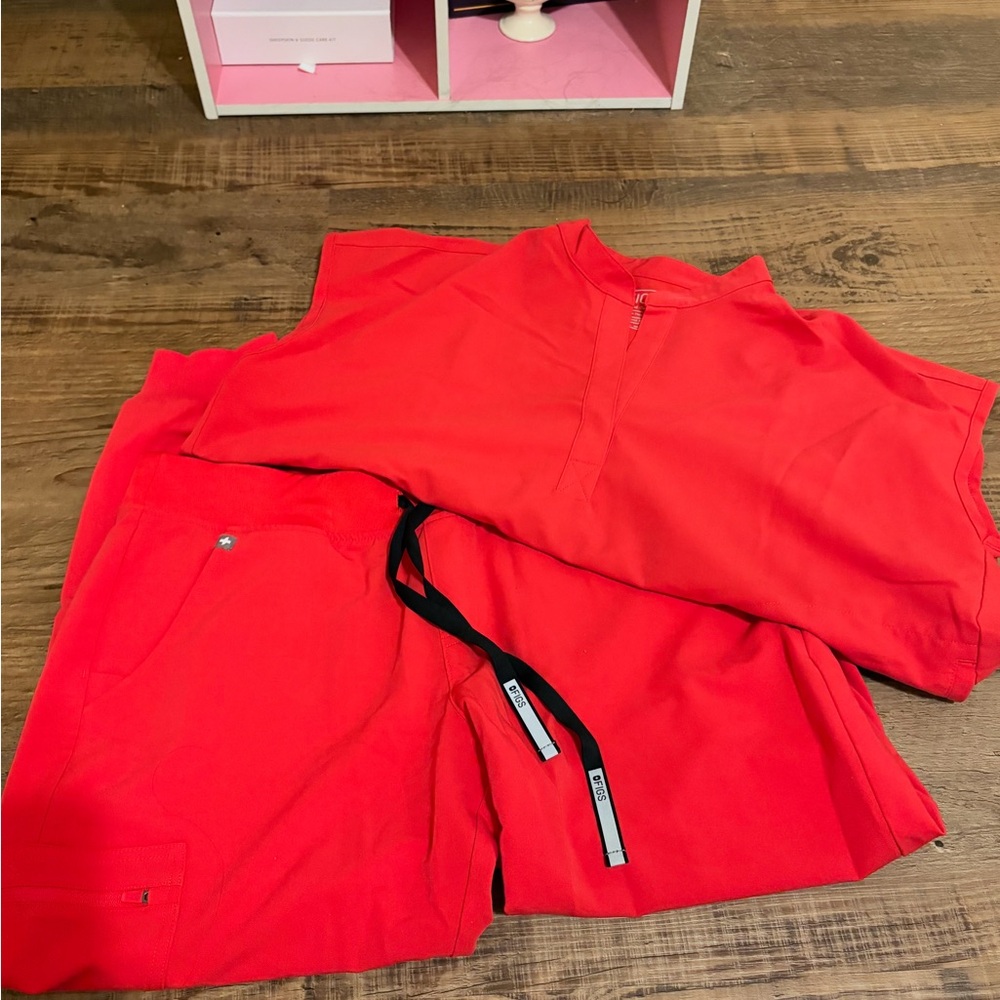 Figs Red Women's Pants & Tops